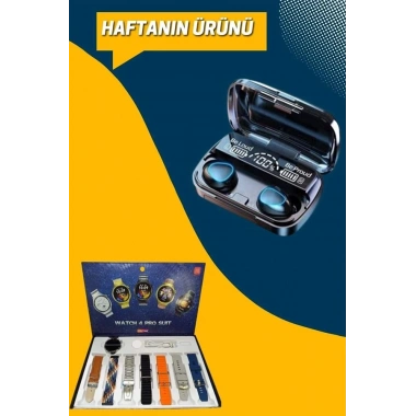 Ucuz Kaliteli Yeni Nesil 7 Kordonlu Akıllı Saat ve Kablosuz Bluetooth Kulaklık ANC Özelliği