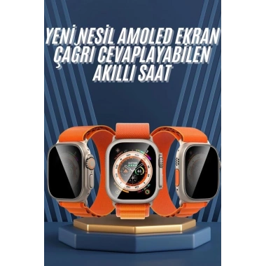 Ultra Max Kordon Kilitli Akıllı Saat Amoled Ekran Titreşimli Çağrı Cevaplayabilen