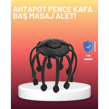USB Şarjlı Kafa Masaj Aleti 3 Modlu 8 Başlıklı Stres Giderici
