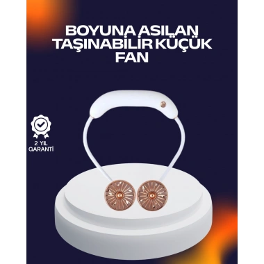 USB Şarjlı Katlanabilir Mini Boyun Fanı 1–3 Saat Kullanım
