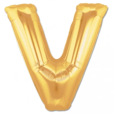 V Harf Folyo Balon Altın Renk  40 inç (5468)