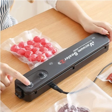 Vacuum Sealer Ev Tipi Vakumlama ve Yapıştırma Makinesi + 10 Adet Vakum Poşeti (5468)