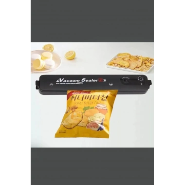 Vacuum Sealer Ev Tipi Vakumlama ve Yapıştırma Makinesi + 10 Adet Vakum Poşeti (5468)