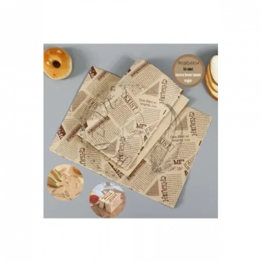 Vintage Gazete Desenli Sunum Kağıdı 50 Adet