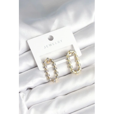 Vintage Model Halka Zirkon Taşlı Kadın Küpe