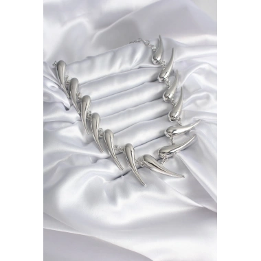 VIP Seri Özel Model Gümüş Renk Kadın Kolye