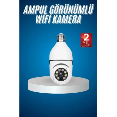 Wifi Güvenlik Kamerası Çift kameralı Ampule Takılabilir Sensörlü