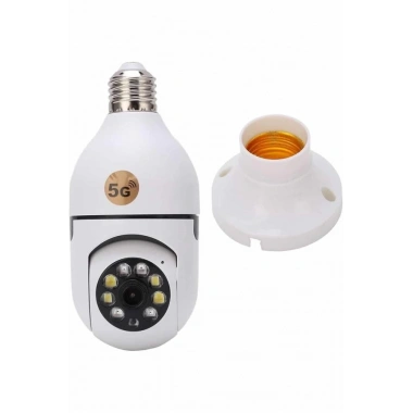 Wifi Güvenlik Kamerası Çift kameralı Ampule Takılabilir Sensörlü