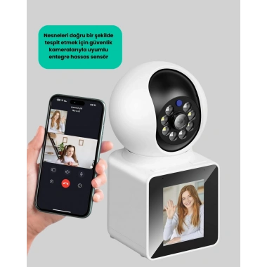 WiFi İç Mekan Kamera 2K Gece Görüşlü Çift Yönlü Görüntü Konuşma Destekli