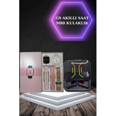 Wireless Şarjlı Akıllı Saat ve Dijital Göstergeli Kablosuz Bluetooth Kulaklık Nabız Ölçer