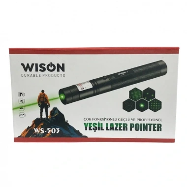Wison WS-503 100MW 3.7V 3200 mAh Desen Başlıklı Şarjlı Yeşil Lazer Pointer (5468)