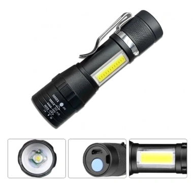 Wuben Wb-017 Zoomlu Şarjlı Cob Led Güçlü El Feneri