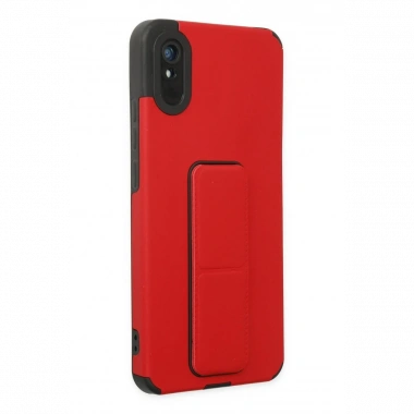 Xiaomi Redmi 9A Kılıf Mega Standlı Silikon - Kırmızı