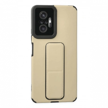 Xiaomi Redmi Note 10 Pro Kılıf Mega Standlı Silikon - Gold