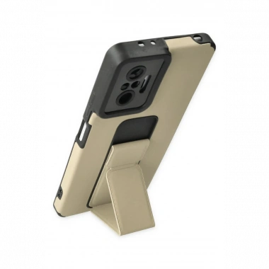 Xiaomi Redmi Note 10 Pro Kılıf Mega Standlı Silikon - Gold