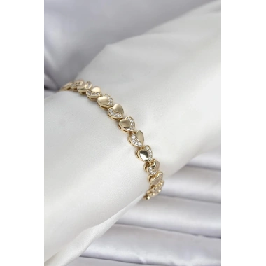 Xuping Kalp Model Gold Renk Kadın Bileklik