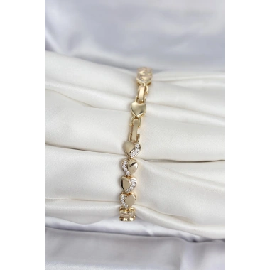 Xuping Kalp Model Gold Renk Kadın Bileklik