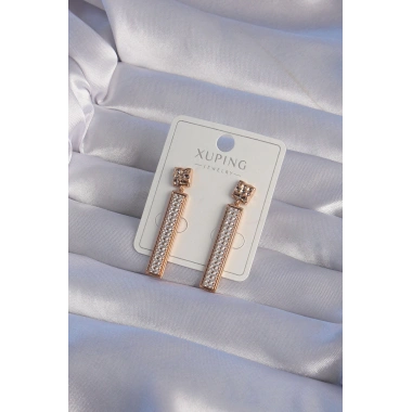 XUPİNG Rose Renk Zirkon Taşlı Su Yolu Küpe