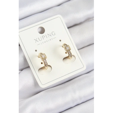 Xuping Zirkon Taşlı Kemer Model Gold Renk Kadın Küpe