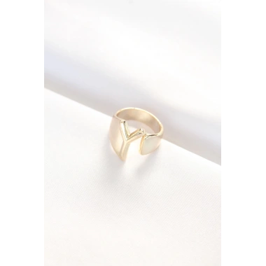 Y Harfli Altın Renk Ayarlanabilir Yüzük