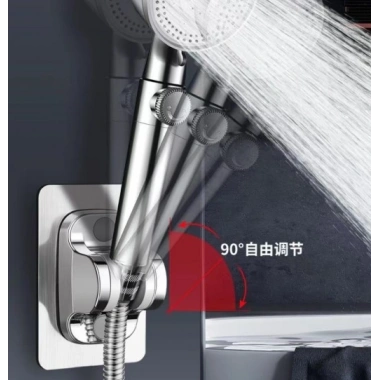 Yapışkanlı Duş Başlığı Tutucu Ayarlı Siyah (5468)