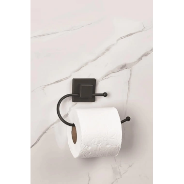 Yapışkanlı Kare Başlıklı Siyah Tuvalet Kağıtlığı