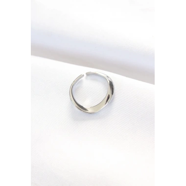 Yassı Silver Renk Ayarlanabilir Yüzük