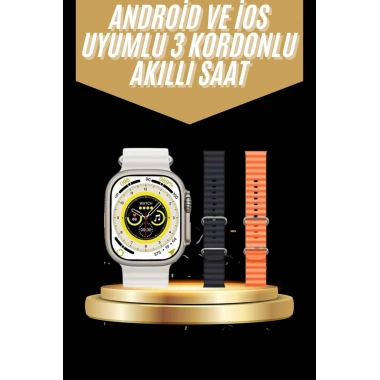 Yeni Nesil 3 Kordonlu Kol Saati 49 MM Amoled Ekran Akıllı Saat