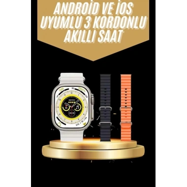 Yeni Nesil 3 Kordonlu Kol Saati 49 MM Amoled Ekran Akıllı Saat