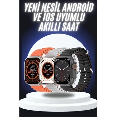 Yeni Nesil Akıllı Saat Çok Yönlü Titreşimli 49 MM Android ve İOS Uyumlu