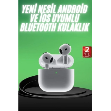 Yeni Nesil Bluetooth Kulaklık Beyaz Çağrı Cevaplayabilen Kablosuz