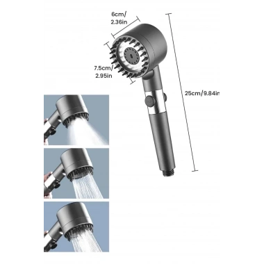 Yeni Nesil Duş Başlığı Paslanmaz Çelik Masaj Etkili Ergonomik Tasarım Su Basınçlı
