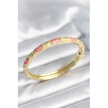 Yeşil Krem Renk Detaylı Mineli Kelepçe