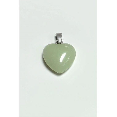Yeşim Kalpli Doğaltaş Kolye Ucu Küçük 1,5 cm