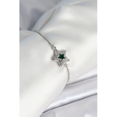 Yıldız Model Asansörlü Gümüş Renk Kadın Bileklik