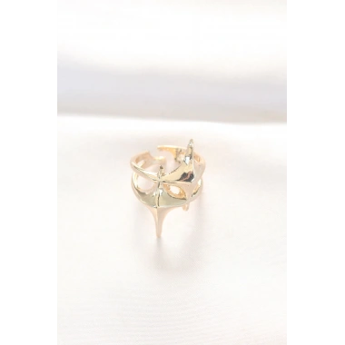 Yıldız Model Gold Renk Ayarlanabilir Yüzük