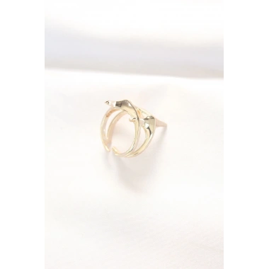 Yıldız Model Gold Renk Ayarlanabilir Yüzük