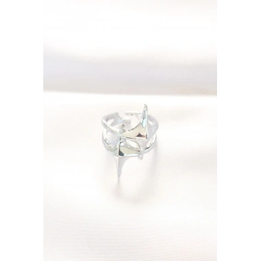 Yıldız Model Silver Renk Ayarlanabilir Yüzük