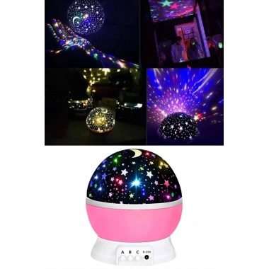 Yıldızlı Gece Lambası Mor Projeksiyon Görünümlü Masa Lambası Renk Değiştirebilen