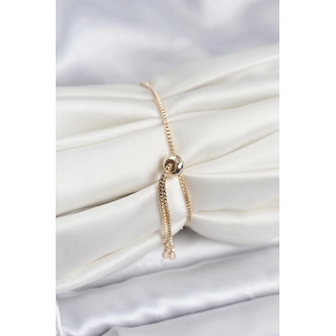 Yonca Model Zirkon Taşlı Gold Renk Asansörlü Su Yolu Bileklik