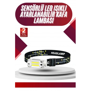 Yüksek Işıklı Şarjlı ve Sensörlü LED Kafa Lambası Kamp Lambası