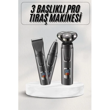 Yüksek Performanslı 3 Başlıklı Profesyonel Şarjlı Islak ve Kuru Kullanıma Uygun