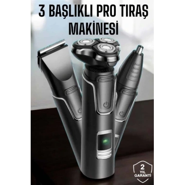 Yüksek Performanslı 3 Başlıklı Profesyonel Tıraş Makinesi