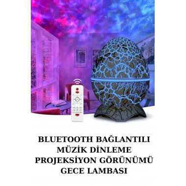 Yumurta Şeklinde Su Dalgalı Bluetooth Speaker Lamba Renkli Şarjlı
