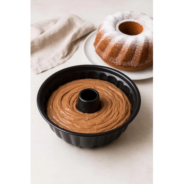 Yuvarlak Emaye Kek Kalıbı 28 cm Fırın Pasta Tart Ekmek Kalıbı