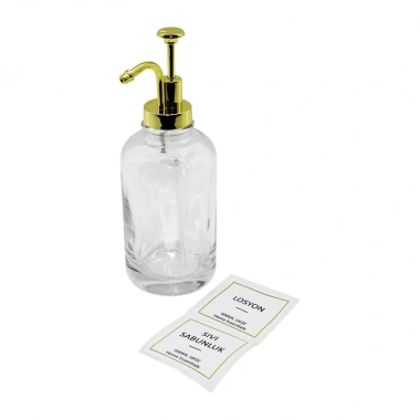 YUVARLAK ŞEFFAF CAM SIVI SABUNLUK 500ML (5468)