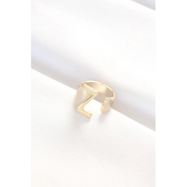 Z Harfli Altın Renk Ayarlanabilir Yüzük