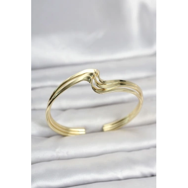 Zikzak Model Gold Renk Pirinç Kadın Bileklik