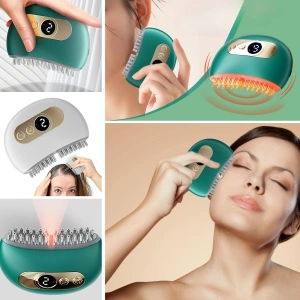 1 Adet Akıllı Elektrik Akımlı EMS Titreşimli Masaj Tarağı Kademeli Yüz Masaj Aleti Aparatı (5468)