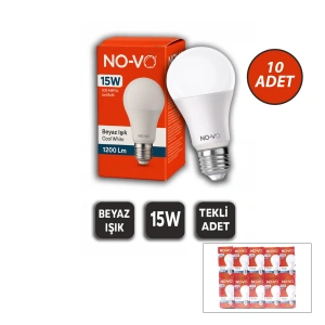 10 ADET 15W BEYAZ LED AMPUL 1200LM 6500K 15.000 SAAT ÖMÜR (5468)